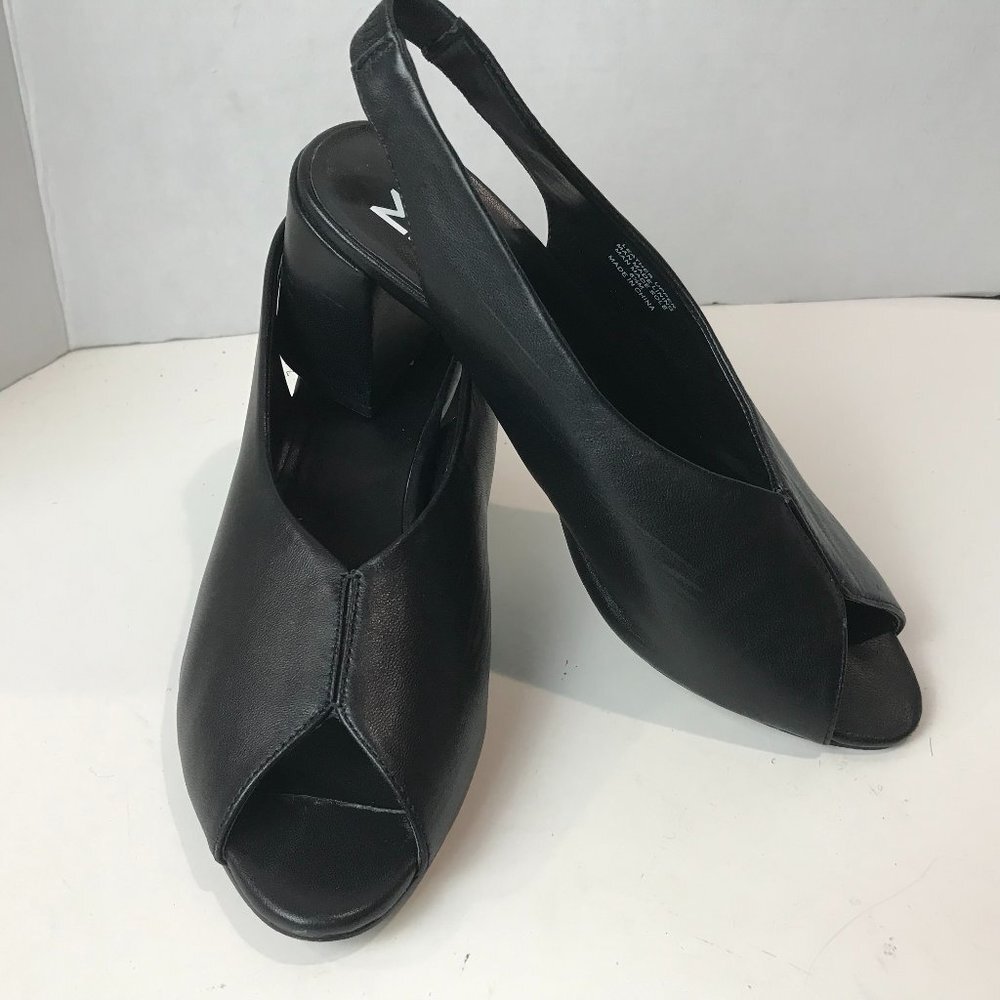 MADE Leather Peep toe Sling back Block heel US 8.5